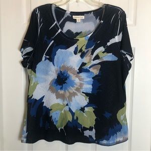 Coldwater Creek Fully Lined Pullover Short Sleeve Top  Size XL